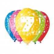 Balónky potisk čísla \"7\" (5ks)