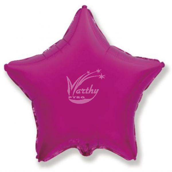 Balón fóliový 45 cm Hvězda - tmavě růžová - Kliknutím zobrazíte detail obrázku.