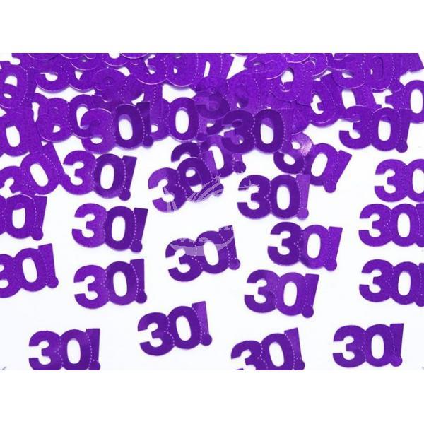 Konfety narozeninové číslo - 30, 15g (fialové) - Kliknutím zobrazíte detail obrázku.