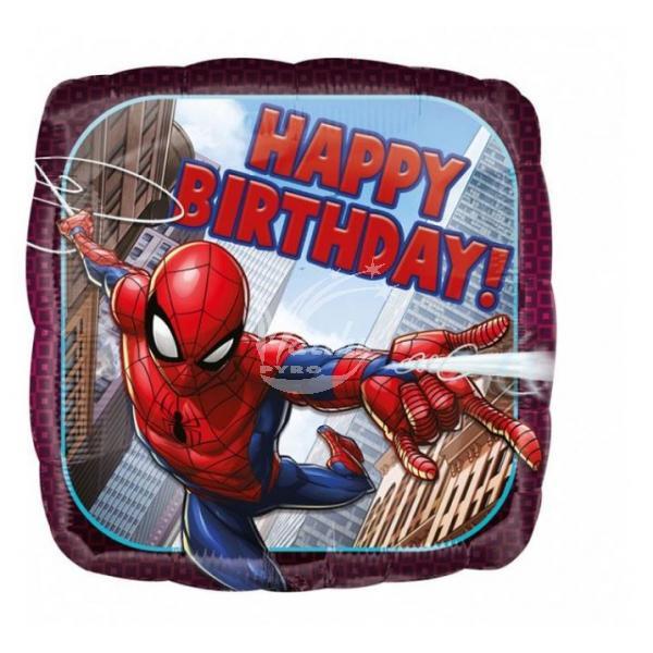 Fóliový balónek Spiderman - 43 cm - Happy Birthday - Kliknutím zobrazíte detail obrázku.