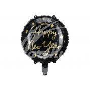 Balón fóliový 45 cm Happy New Year - černý