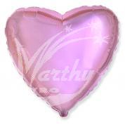 Balón fóliový 45 cm Srdce - světle růžové metalické