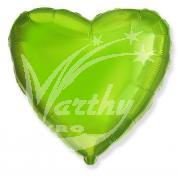 Balón fóliový 45 cm Srdce - zelená limetka