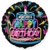 Balón fóliový 45 cm Happy Birthday - Dort