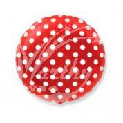 Balón fóliový 45 cm červený s bílými puntíky