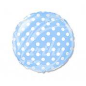 Balón fóliový 45 cm modrý s bílými puntíky