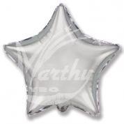 Balón fóliový 45 cm Hvězda - stříbrná
