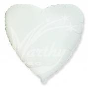 Balón fóliový 45 cm Srdce - bílé