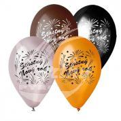 Balónek 28 cm metalický - Šťastný Nový rok