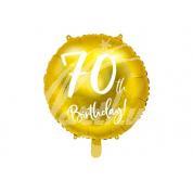 Fóliový balónek zlatý s číslem 70 - 45 cm 