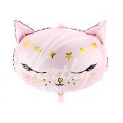 Balón fóliový kočka - růžová - 45 cm