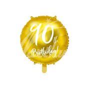Fóliový balónek zlatý s číslem 90 - 45 cm 