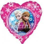 Balón fóliový 43 cm Frozen - Anna a Elsa - srdce