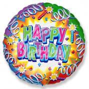 Fóliový balónek Happy Birthday candle - 45 cm 