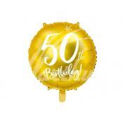 Fóliový balónek zlatý s číslem 50 - 45 cm 