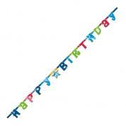 Happy Birthday -girlanda 180 cm modrá