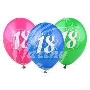 Balónky potisk číslo - 18 (3ks)