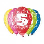 Balónky potisk čísla \"5\" (5ks)