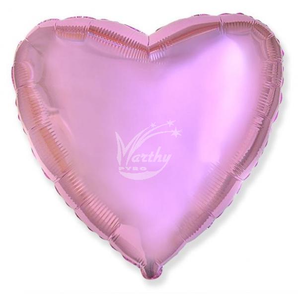 Balón fóliový 45 cm Srdce - světle růžové metalické - Kliknutím zobrazíte detail obrázku.