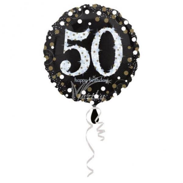 Balón fóliový 43 cm Sparkling Gold - 50 let - Kliknutím zobrazíte detail obrázku.