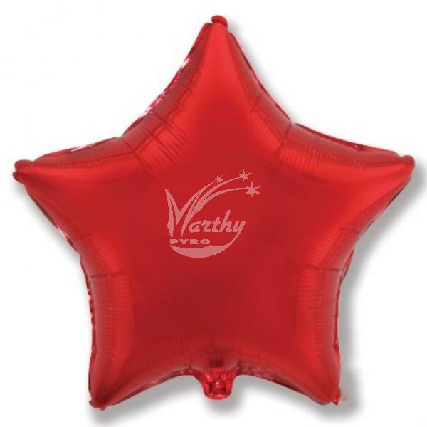 Balón fóliový 45 cm Hvězda - červená - Kliknutím zobrazíte detail obrázku.