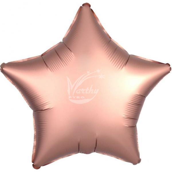 Balón fóliový 45 cm Hvězda - růžovo-zlatá - Kliknutím zobrazíte detail obrázku.