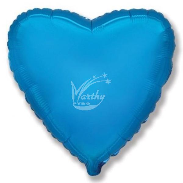 Balón fóliový 45 cm Srdce - modré - Kliknutím zobrazíte detail obrázku.