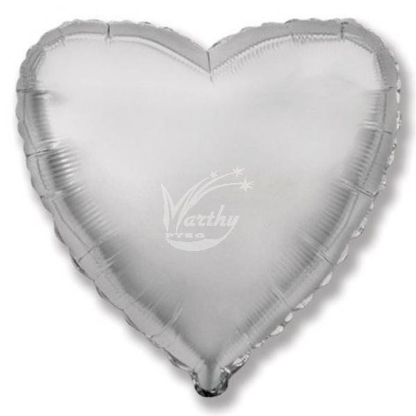 Balón fóliový 45 cm Srdce - stříbrné - Kliknutím zobrazíte detail obrázku.
