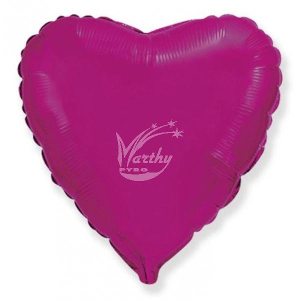 Balón fóliový 45 cm Srdce - tmavě růžové - Kliknutím zobrazíte detail obrázku.
