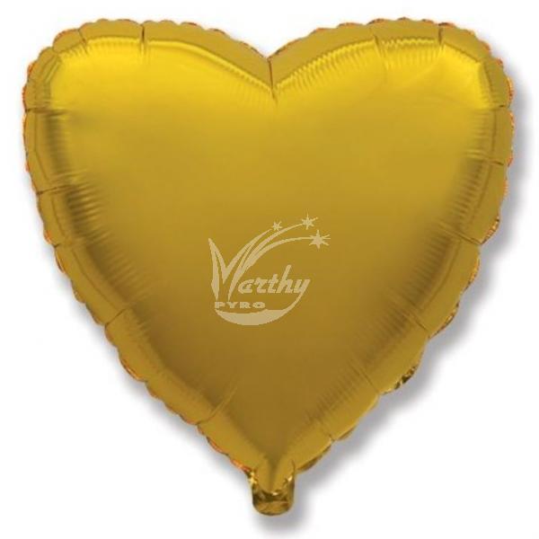 Balón fóliový 45 cm Srdce - zlaté - Kliknutím zobrazíte detail obrázku.
