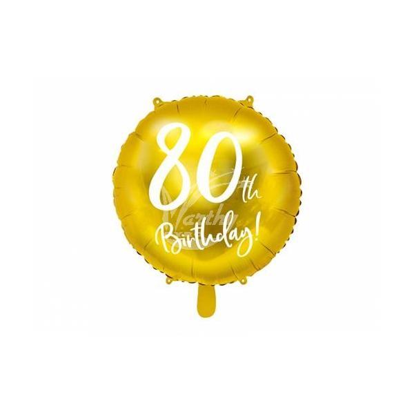 Fóliový balónek zlatý s číslem 80 - 45 cm  - Kliknutím zobrazíte detail obrázku.