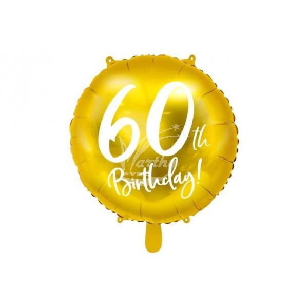 Fóliový balónek zlatý s číslem 60 - 45 cm  - Kliknutím zobrazíte detail obrázku.