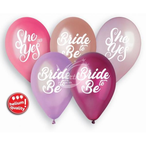 Balónky s potiskem - "Bride to be" - "She said yes"  (5ks)  - Kliknutím zobrazíte detail obrázku.