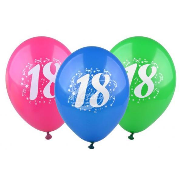 Balónky potisk číslo - 18 (3ks) - Kliknutím zobrazíte detail obrázku.