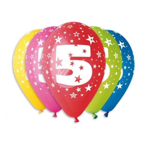 Balónky potisk čísla "5" (5ks) - Kliknutím zobrazíte detail obrázku.