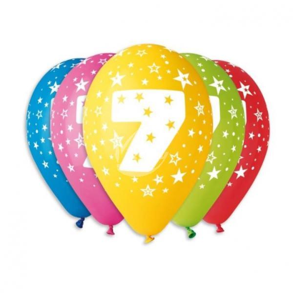 Balónky potisk čísla "7" (5ks) - Kliknutím zobrazíte detail obrázku.