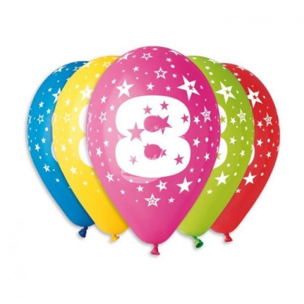 Balónky potisk čísla "8" (5ks) - Kliknutím zobrazíte detail obrázku.